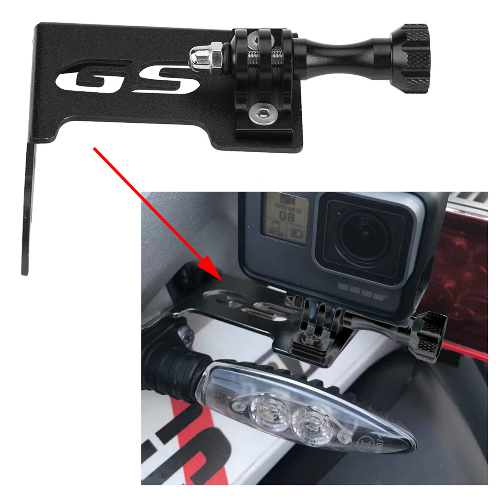 Motorrad-kamerahalterung Vorne Links, Schwarz, Für Bmw R1200gs Lc R1200gs Lc Adv, Gopro-kompatibel