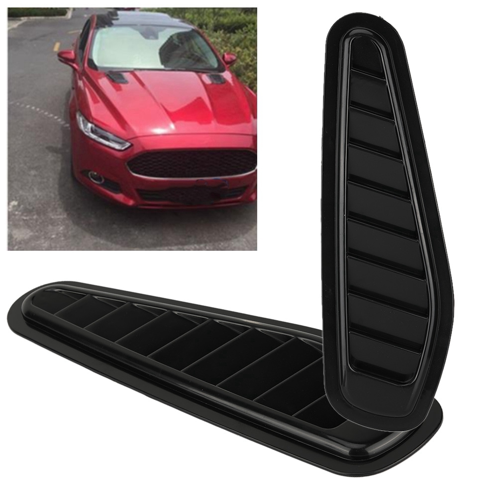 2 Dekorative Lufteinlässe Für Motorhauben, Universelle Lüftungsschlitze, Ersatzteile, Sportliches Design, Schwarz