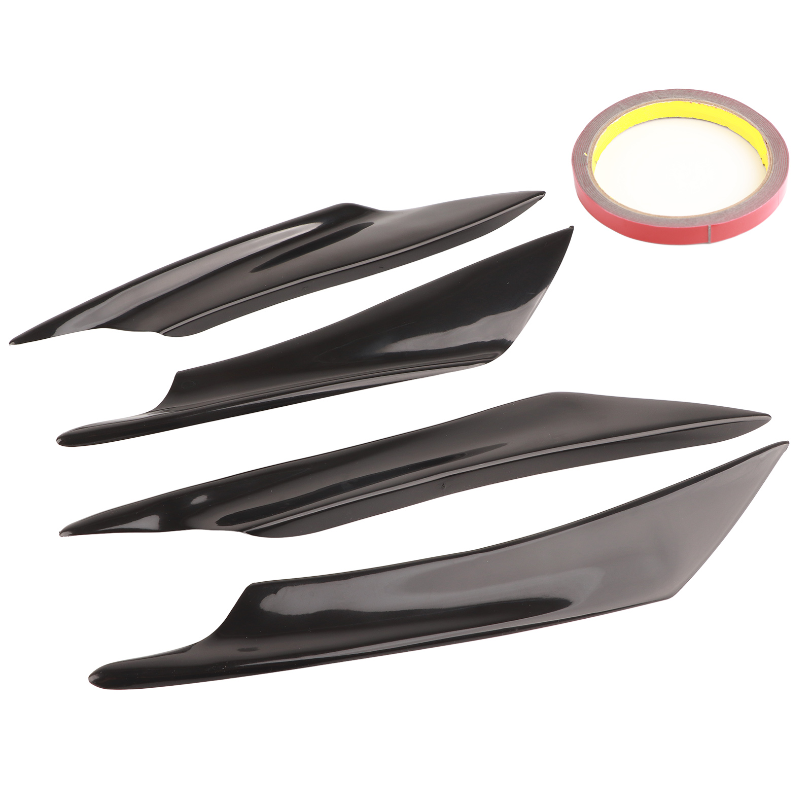 4x Universal-heckspoiler Schwarz Für Karosserie, Frontstoßstangenlippe, Deflektor-endkappen, Sport-zierleiste, Abs-diffusor-kit