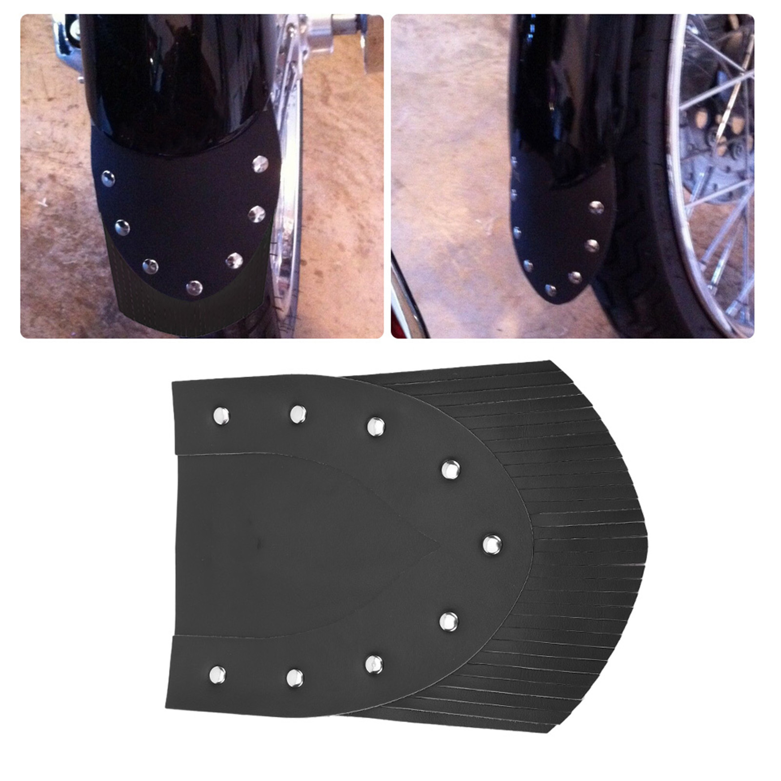Motorrad-vorderradkotflügel Mit Fransen, Motorrad-tuning-zubehör, Schwarzer Kotflügel, Universelles Ersatzteil