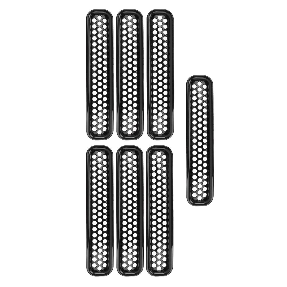 7-teiliges Clip-on-frontgitter-einsatzset, Schwarze Farbe, Passend Für Jeep Wrangler