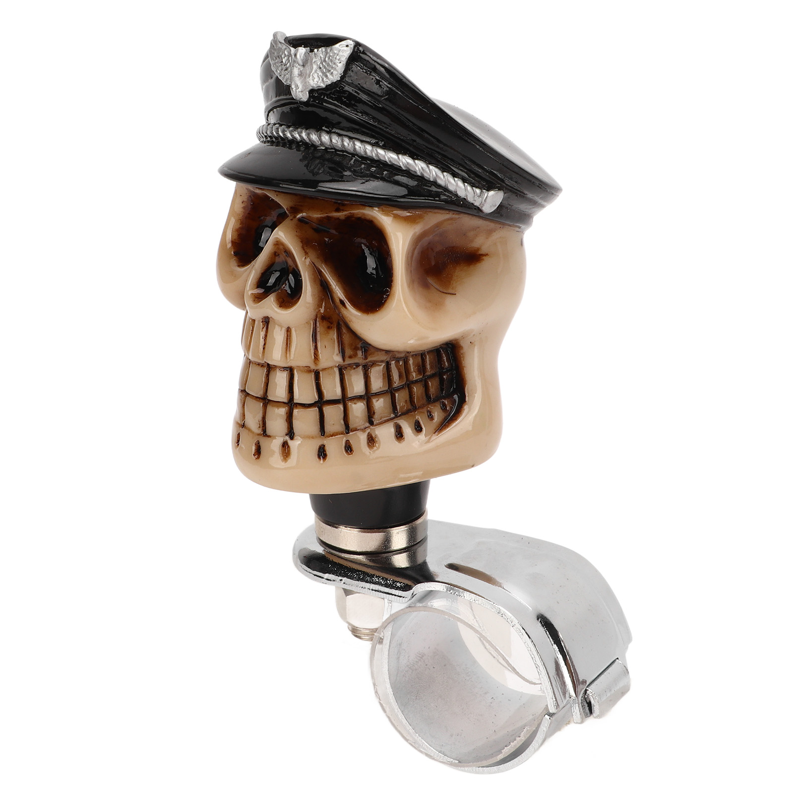 3 Cm Großer Totenkopf-lenkradknopf Aus Metallharz Für Auto, Lkw, Traktor, Boot – Schwarz