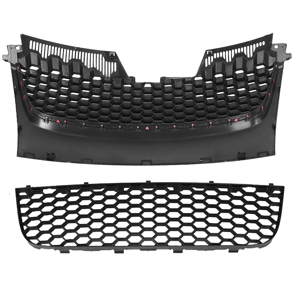 Schwarzer Unterer Kühlergrill Vorne Mit Nebelscheinwerfergittern Für Volkswagen Golf Gti Mk5 2006-2009