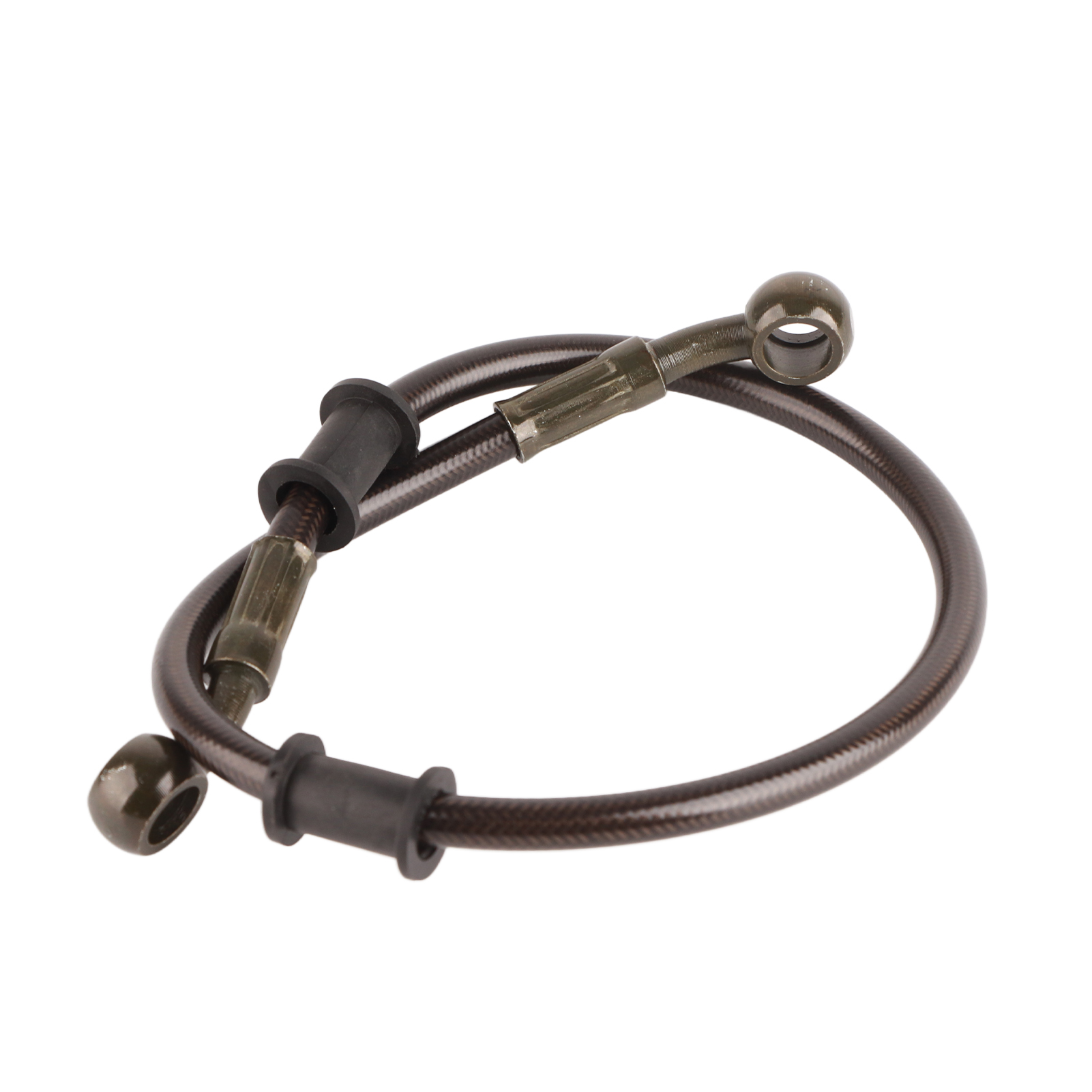 Universeller 50 Cm Langer, Schwarzer, Ummantelter Stahlflex-brems- Und Kupplungsschlauch Für Motorräder, Hochleistungs-hydraulikschlauch, Bremsflüssigkeitsleitung, Motorrad-ersatzteil
