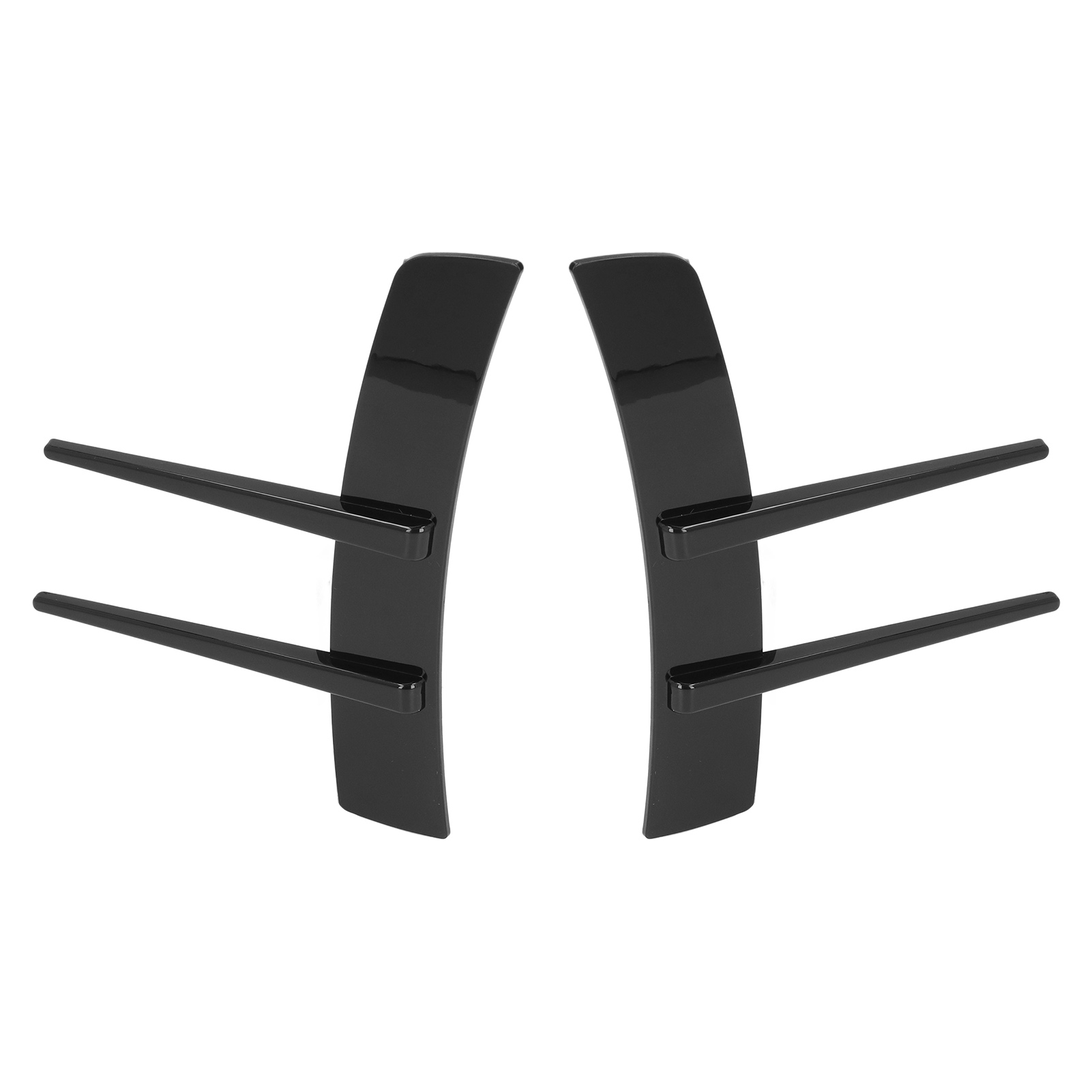 2 Frontstoßstangenspoiler Aus Glänzend Schwarzem Abs, Universelles Enten-design, 2-teiliges Set