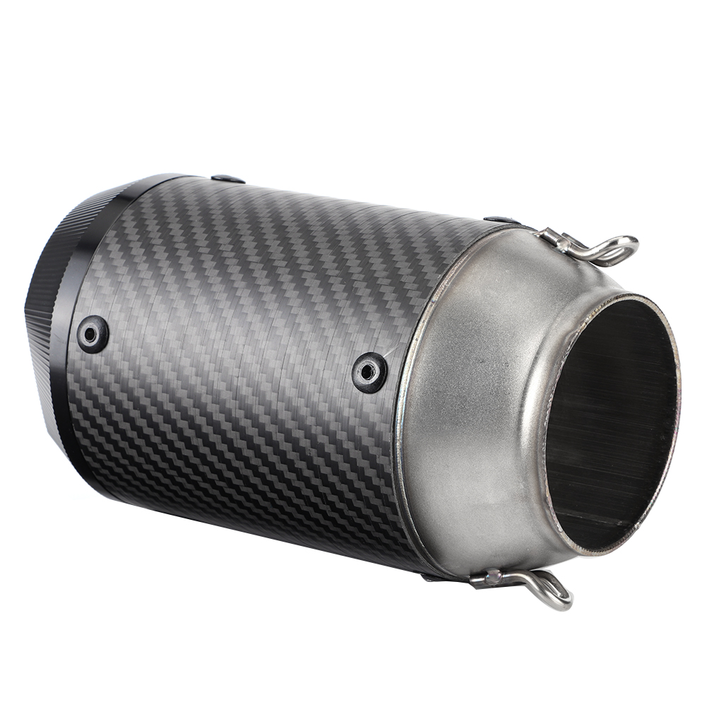 51 Mm / 2,01 Zoll Universal-motorrad-auspuffrohr Aus Kohlefaser, Polygonales Schwarzes Endrohr, Passend Für Kawasaki Z900, Z1000, Ninja 250 Und 400