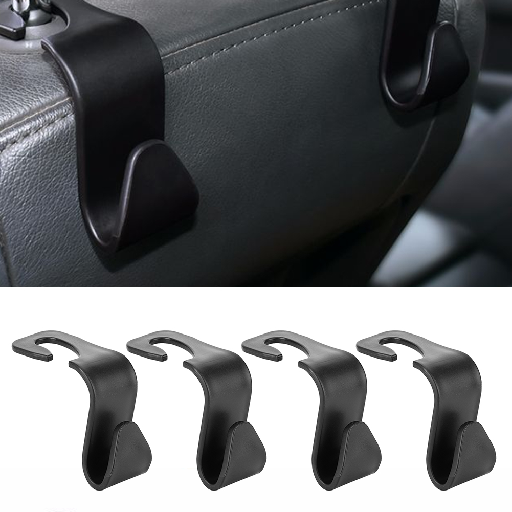 Mehrzweck-autositzlehnenhaken, Kopfstützenhalterung, Gepäckträgerhalterung (schwarz, 4 Stück)