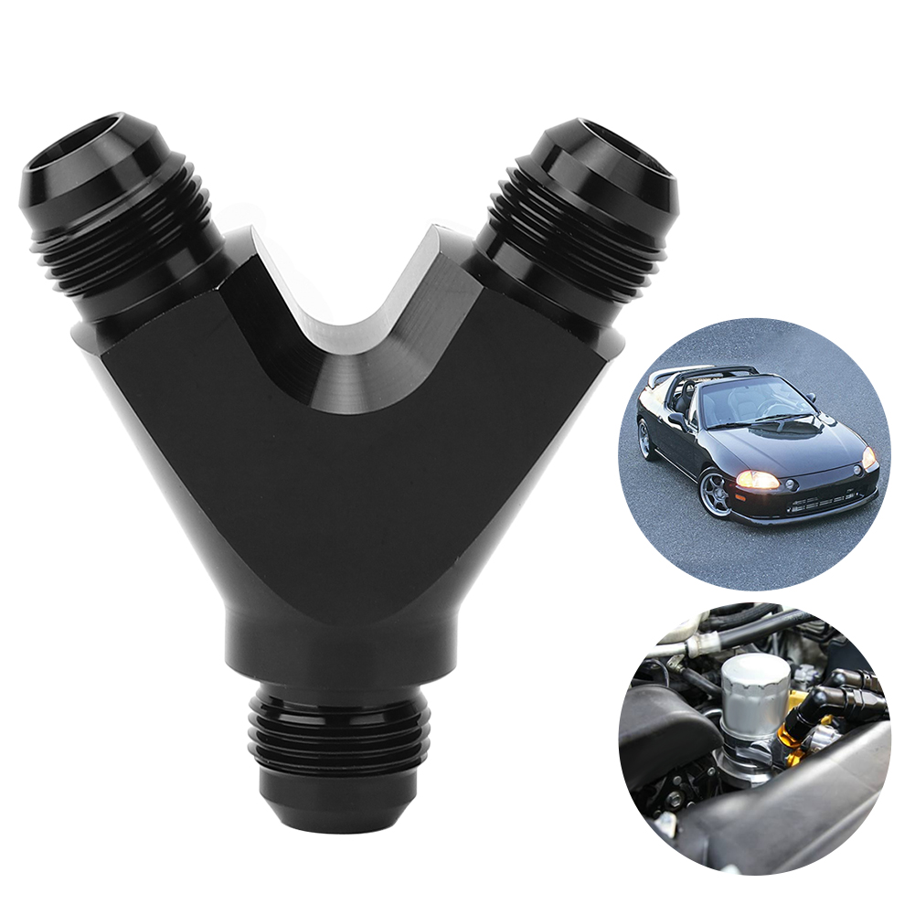 3-wege-adapter Aus Aluminiumlegierung, Y-typ, An10 10-an Außengewinde Auf 2x An10 10-an Außengewinde, Schwarz