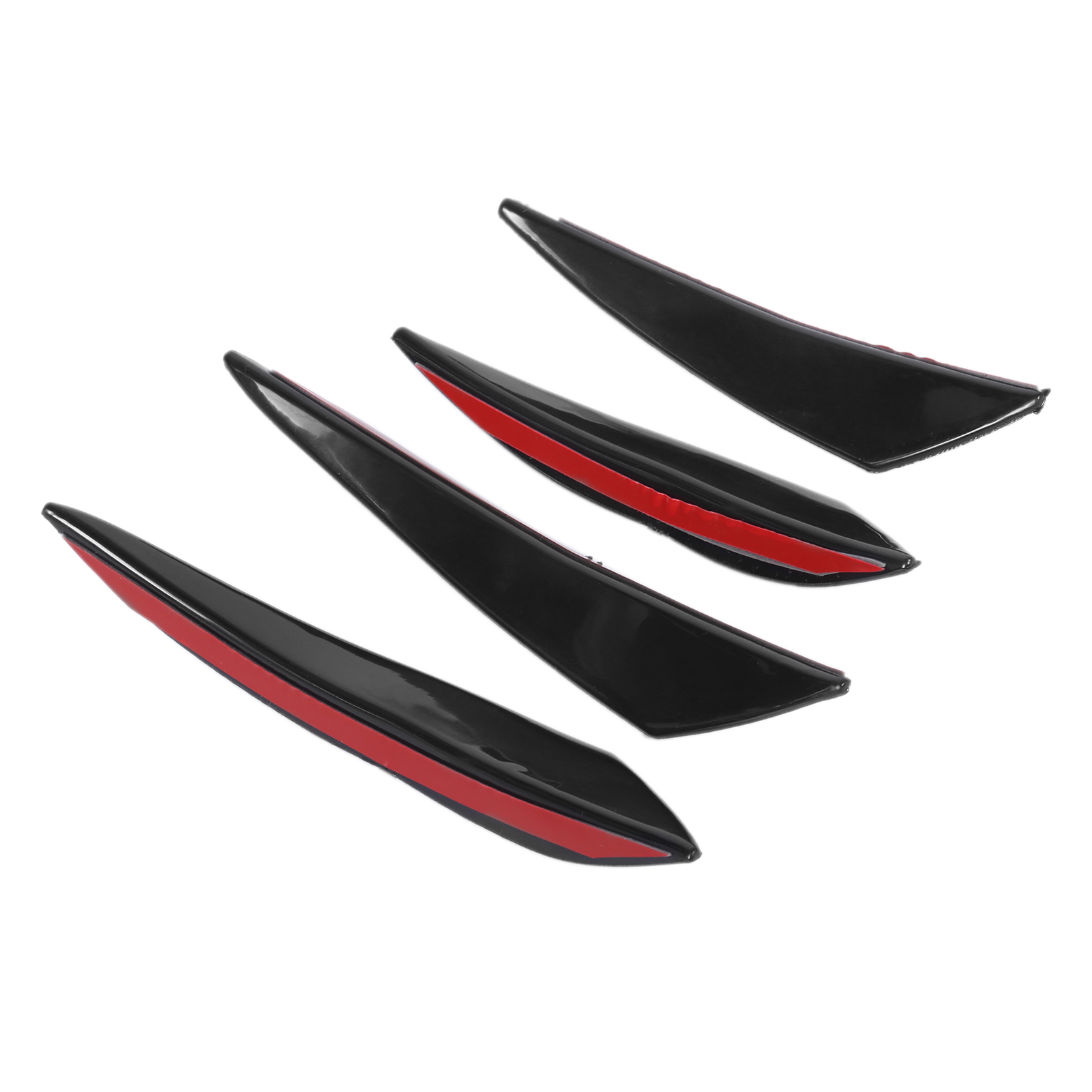 4 Universelle, Glänzend Schwarze Frontstoßstangenspoiler Aus Gummi, Luftleitbleche Für Fahrzeugtuning, 4-teiliges Set