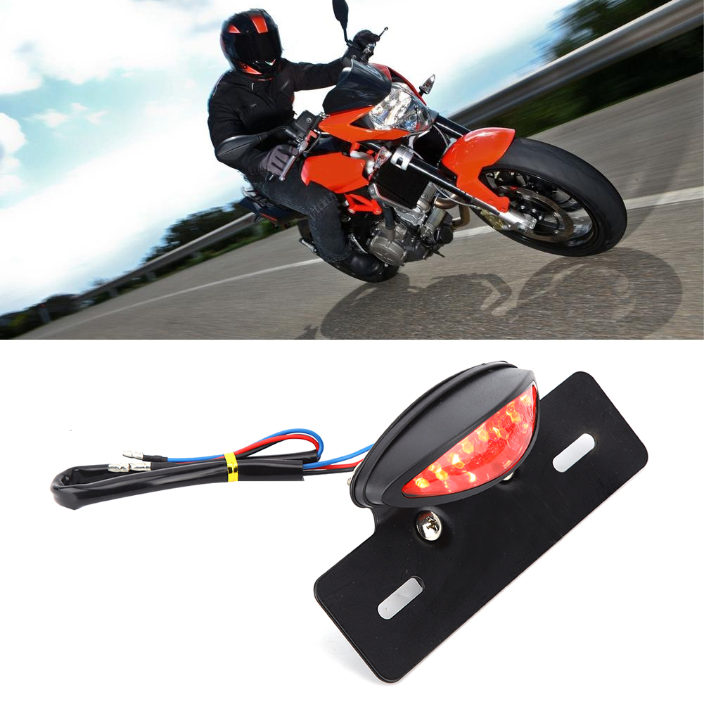 Universelles Retro-led-motorradrücklicht, Brems- Und Kennzeichenbeleuchtung, Integrierte Blinker, Schwarz, Individuelles Beleuchtungsset
