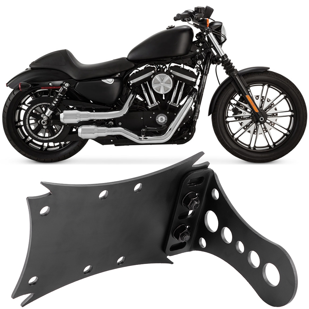 Retro-motorradkennzeichen, Seitliche Halterung Aus Stahl, Schwarzer Kennzeichenhalter, Robuste Lenker- Oder Rahmenbefestigung, Individuell Anpassbares Zubehör.
