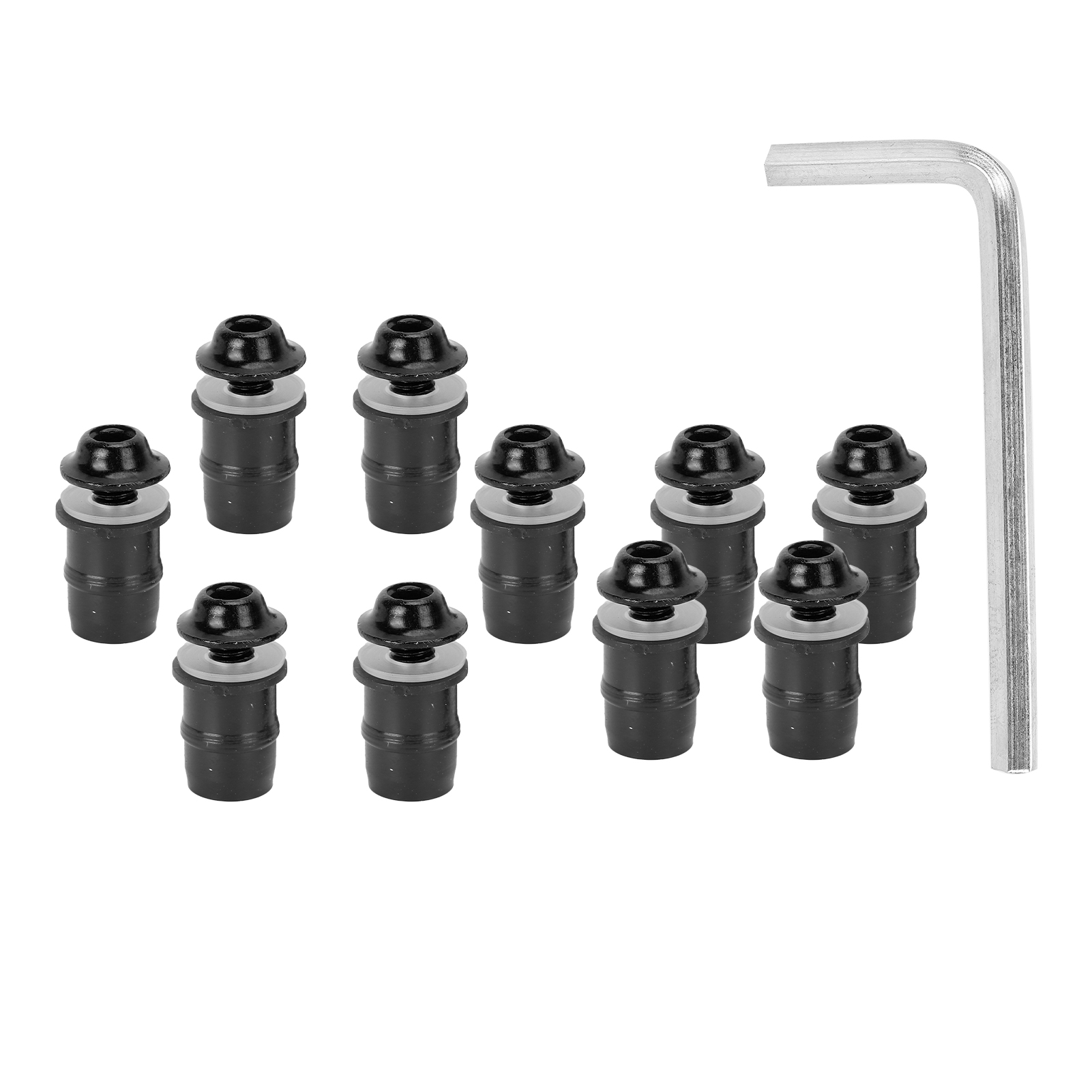 10-teiliges Set M5x16mm/0,6in Schrauben Und Bolzen Für Universelle Motorradwindschutzscheiben Mit Schwarzem Schraubenschlüssel