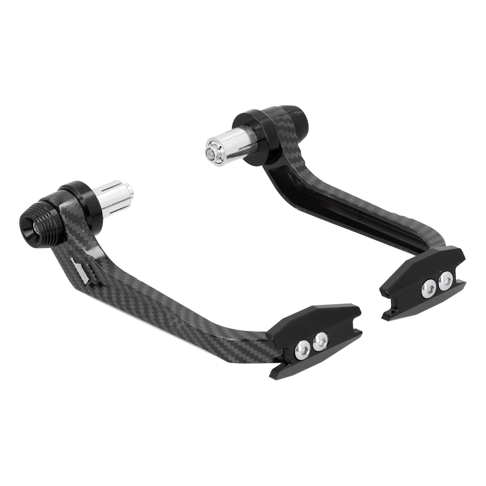 Universelle Motorrad-handschützer Im Carbon-stil, Aluminiumlegierung, 22 Mm Durchmesser, Schwarz, Verstärktes Lenker-set.