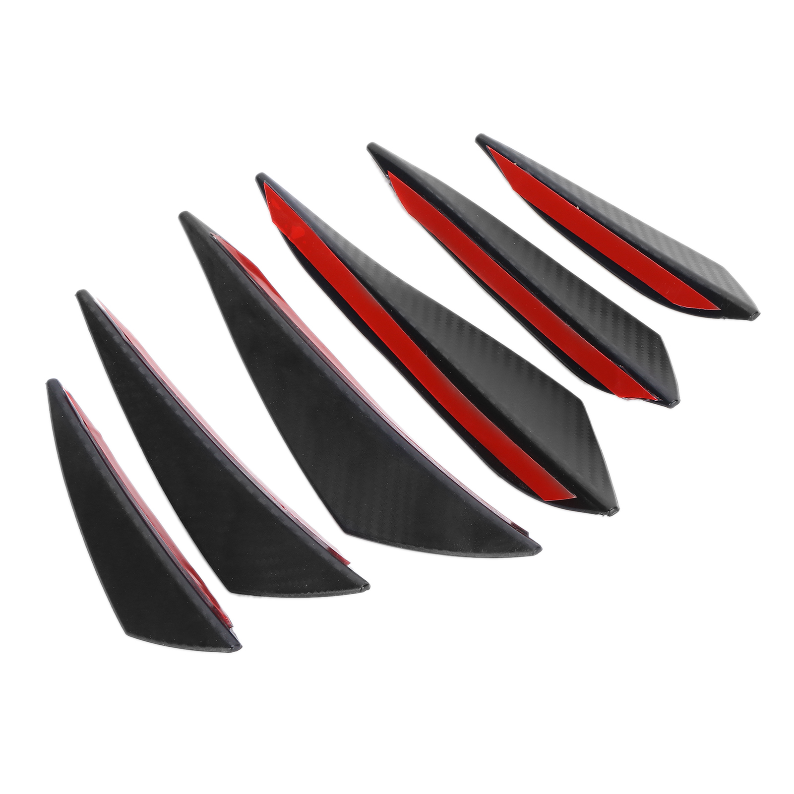 6x Frontspoiler-lippensplitter Entenbürzel-klebeband Schwarz Carbon-stil Universelles Auto-tuning