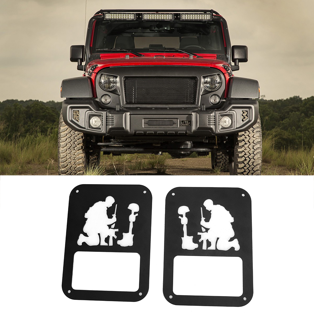 Paar Rücklicht-abdeckungen, Schwarz, Passend Für Jeep Wrangler Jk 2007-2017