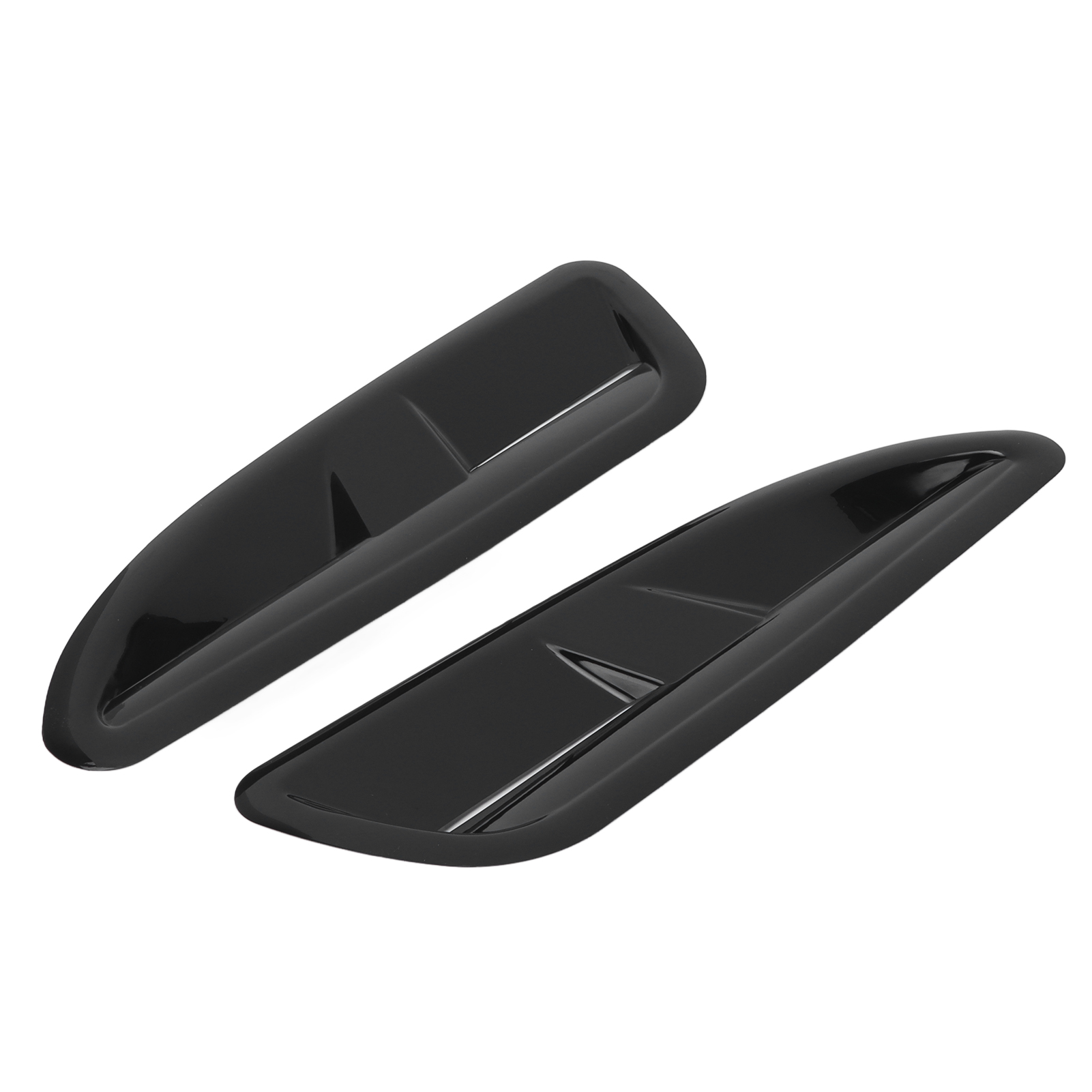 2x Lufteinlassabweiser Für Motorhaube, Abs, Glänzend Schwarz, Universelles Autozubehör