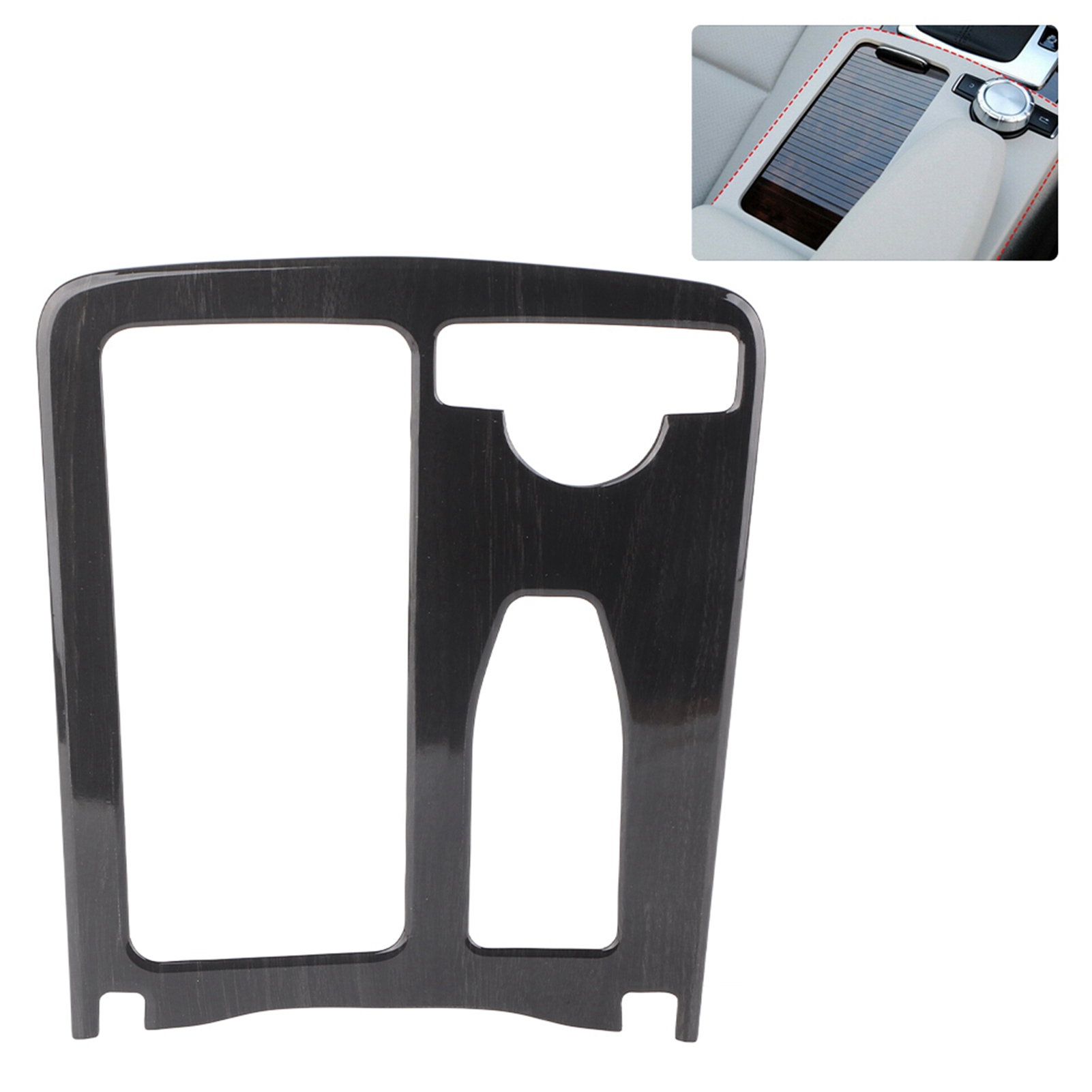 Mittelkonsolen-getränkehalterrahmen Passend Für Mercedes-benz C-klasse W204 (baujahre 2008–2013), Schwarze Holzoptik, Rechtslenker