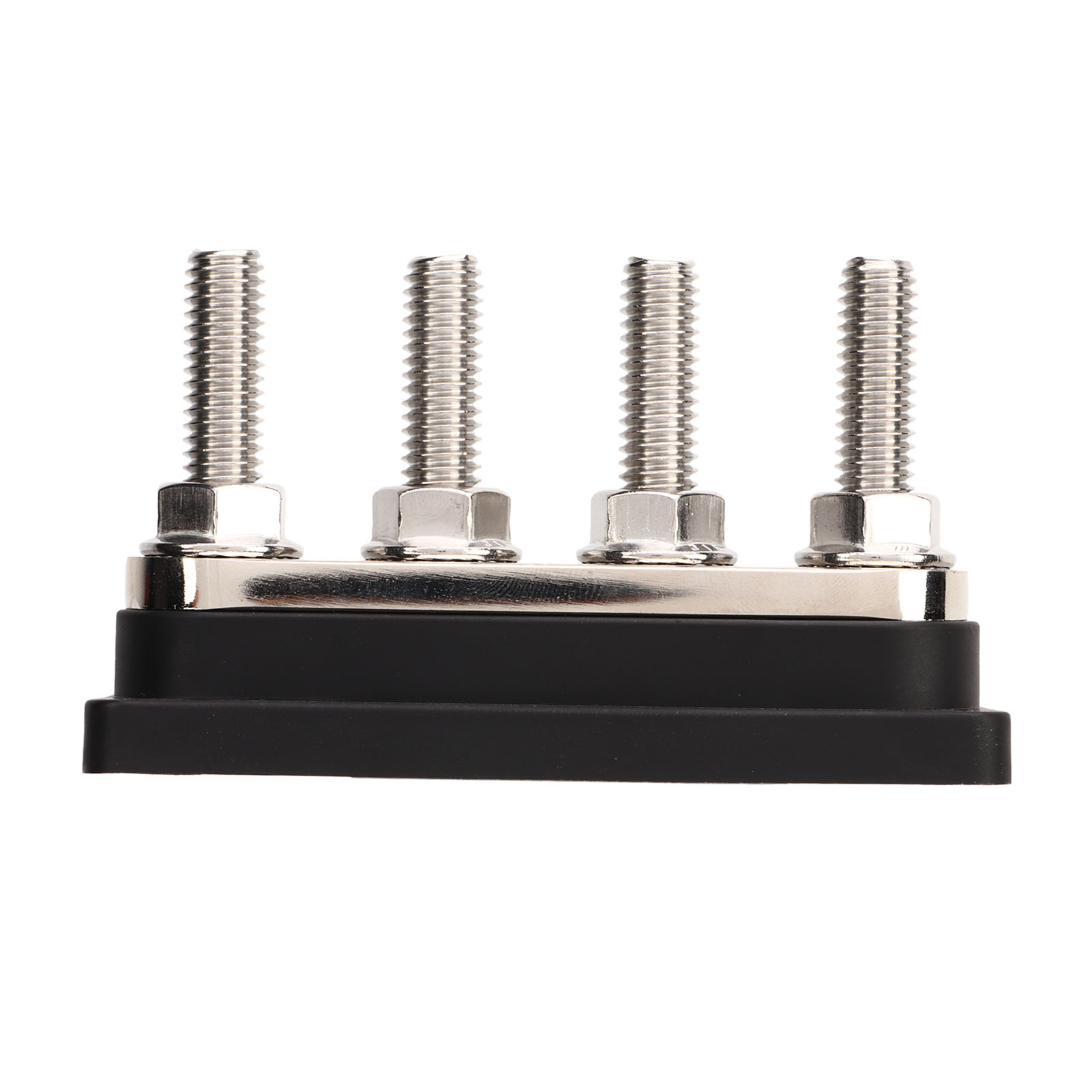 4-fach Elektrischer Verteiler, M10 3/8"-anschlüsse, 300 A Dc 12–48 V Batteriesammelschiene Mit Abdeckung, Schwarz, Für Auto, Boot, Wohnmobil