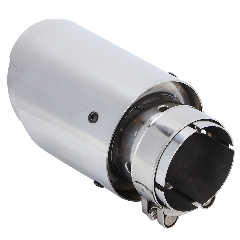 Universelles Auspuffendrohr Aus Poliertem Edelstahl, Ersatzteil 63-89-165 Mm, Ak Performance Autotuning-zubehör, Glänzend Silberner Auslass.