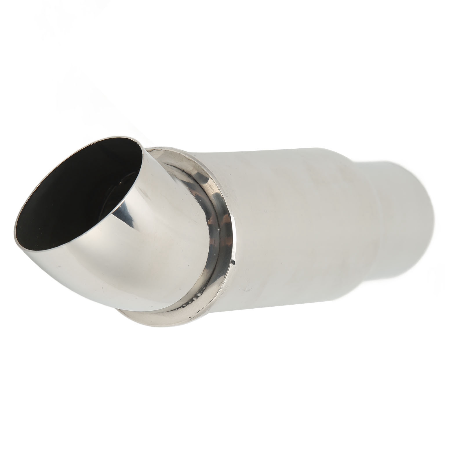 Universeller Auspuffschalldämpfer Mit Rundem 51-mm-einlass, Silbernes Edelstahlrohr, Kfz-ersatzteil