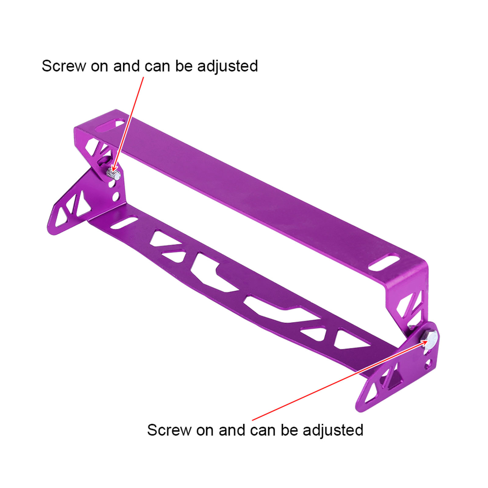 Verstellbarer Kennzeichenhalter Aus Violettem Aluminium Für Autos, Universeller Sportkennzeichenrahmen, Verstellbarer Rennnummernhalter