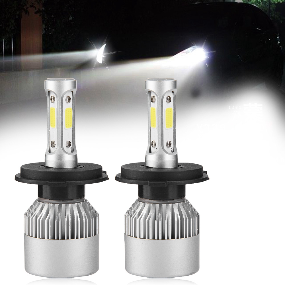2er-pack H4 36w 8000lm Led-lampen Für Autoscheinwerfer Und Abblendlicht, Weiß 6000k