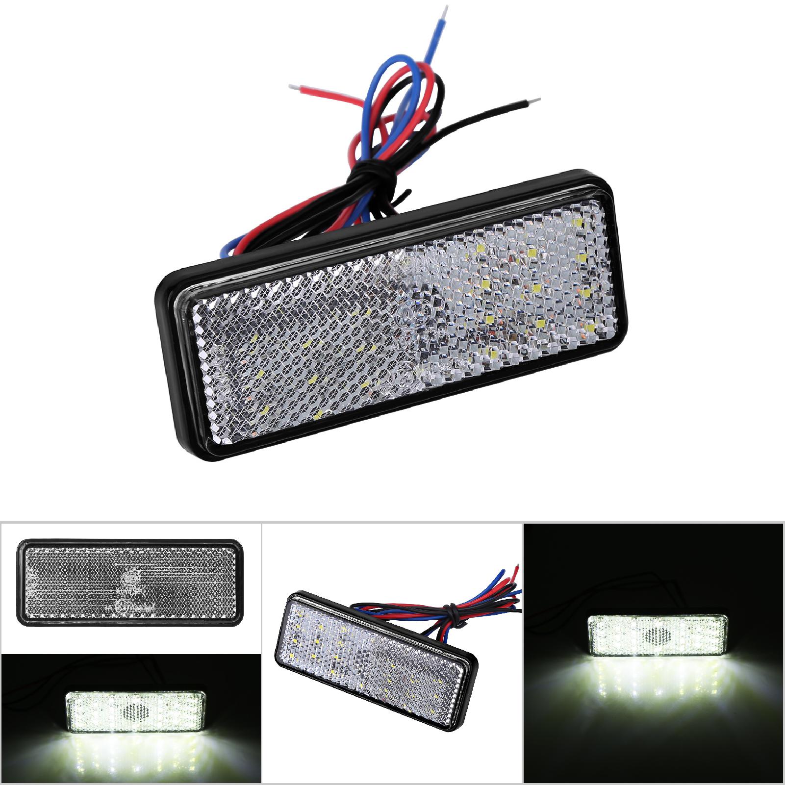 Universelle Rechteckige Led-rückleuchten Für Motorräder Und Roller, Weißes Blink-/bremslicht, Kennzeichenbeleuchtung, Fahrzeugbeleuchtungszubehör.