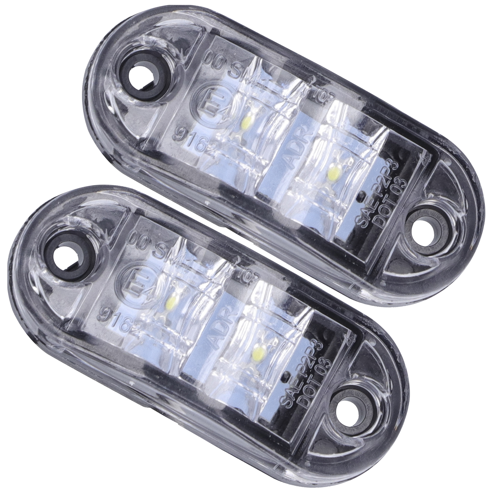 2 Led-seitenmarkierungsleuchten (10–30 V), Superhelle Blinker Für Pkw, Lkw, Anhänger Und Wohnmobile – Weiß, Kfz-signalleuchten