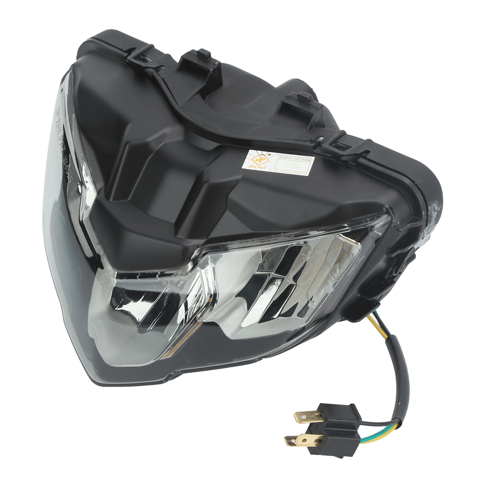 Leistungsstarker Weißer Led-motorradscheinwerfer, Frontlampe Kompatibel Mit Y15zr, H4-sockel, Klare Linse, Hochleistungsbeleuchtung