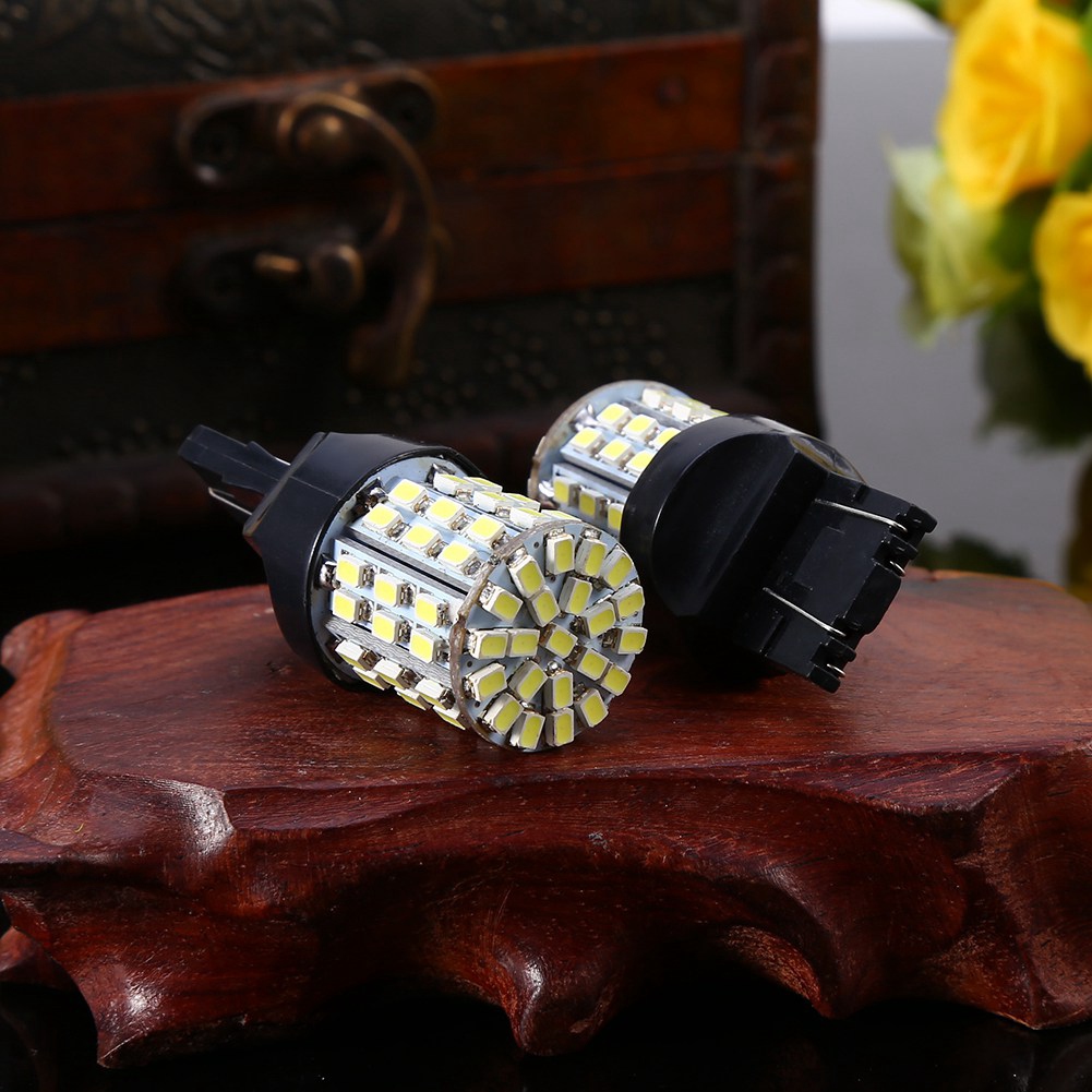 2er-pack Led-lampen 7443 64-smd Weiß 6000k, Rückfahr-, Brems- Und Stopplichter, Helles Licht Für Autos