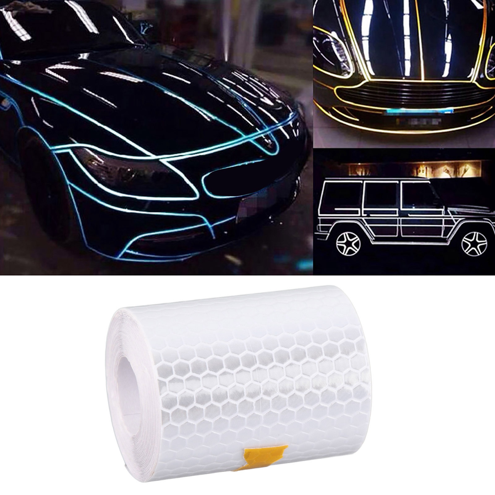 3 M X 5 Cm Reflektierendes Klebeband Für Karosserien, Selbstklebender Sicherheitsstreifen, Zierleiste, Weiß, Retroreflektierender Aufkleber Für Fahrzeuge
