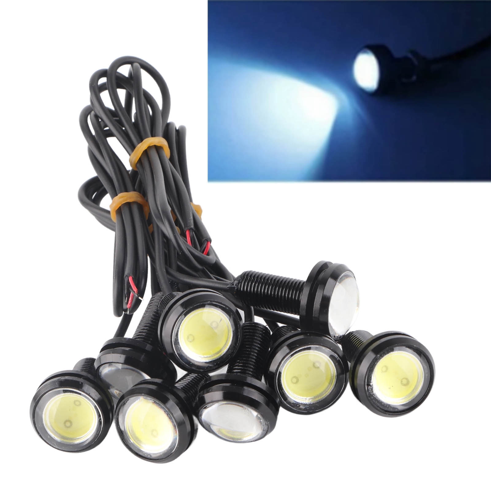 8 Weiße Led-leuchten (23 Mm, 12 V), Aluminiumlegierung, Wasserdicht Und Staubdicht, Tagfahrlicht Für Autos