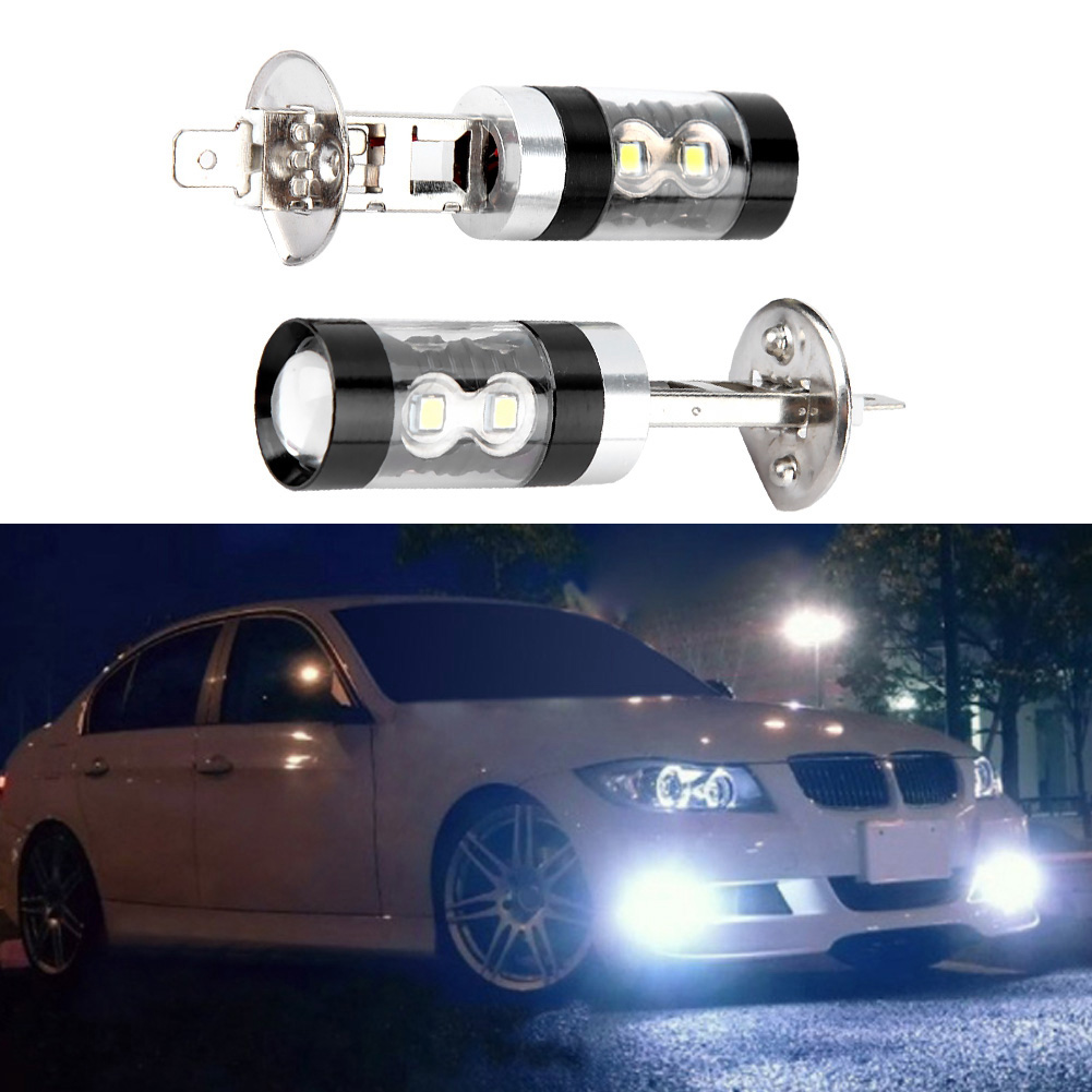 2 H1 8000k Weiße 50w Ultrahelle Led-lampen, Scheinwerfer- Und Nebelscheinwerfer-set Für Autos, Hochleistungs-fahrbeleuchtung
