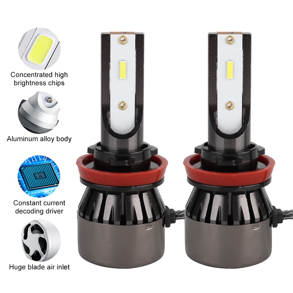 2 Led-autolampen, 60 W, 6000 K, Superhelles Weiß, H8, H9, H11 Abblendlicht, Autoscheinwerfer, Leistungsstarke Beleuchtung
