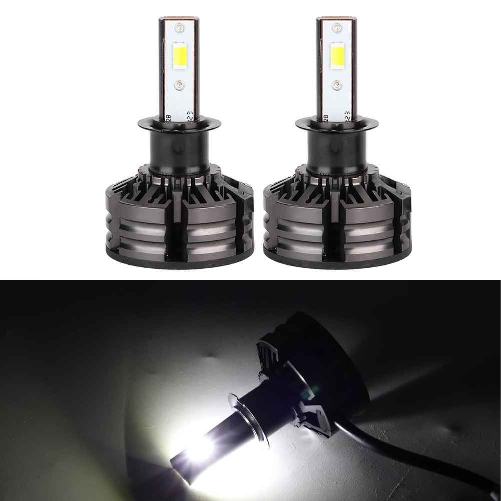 1 Led-autolampen-set, Weiß 6000k Mit H3-adapter, Leistungsstarke Autobeleuchtung, Integriertes Umrüstset