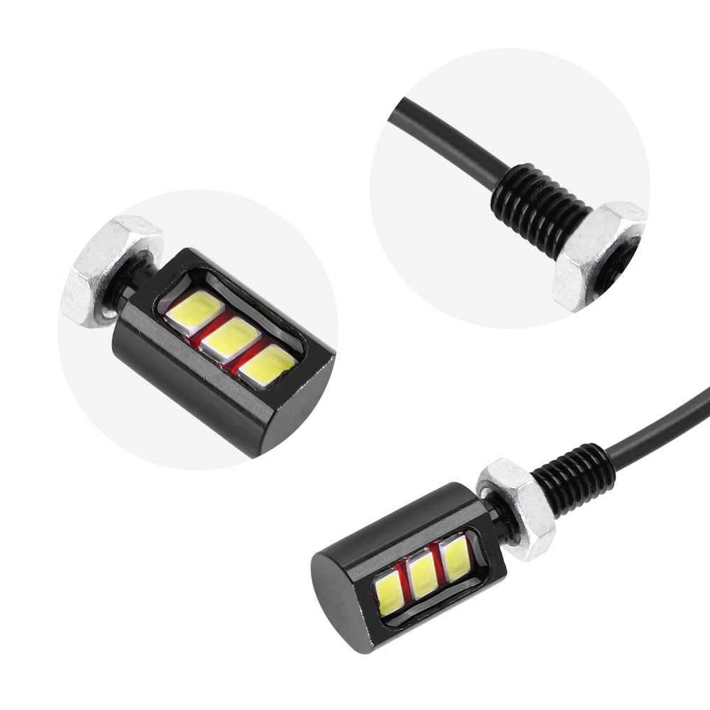 Set Mit 2 Universellen 12v Weißen Led-lampenschrauben Für Motorrad- Und Autokennzeichenbeleuchtung