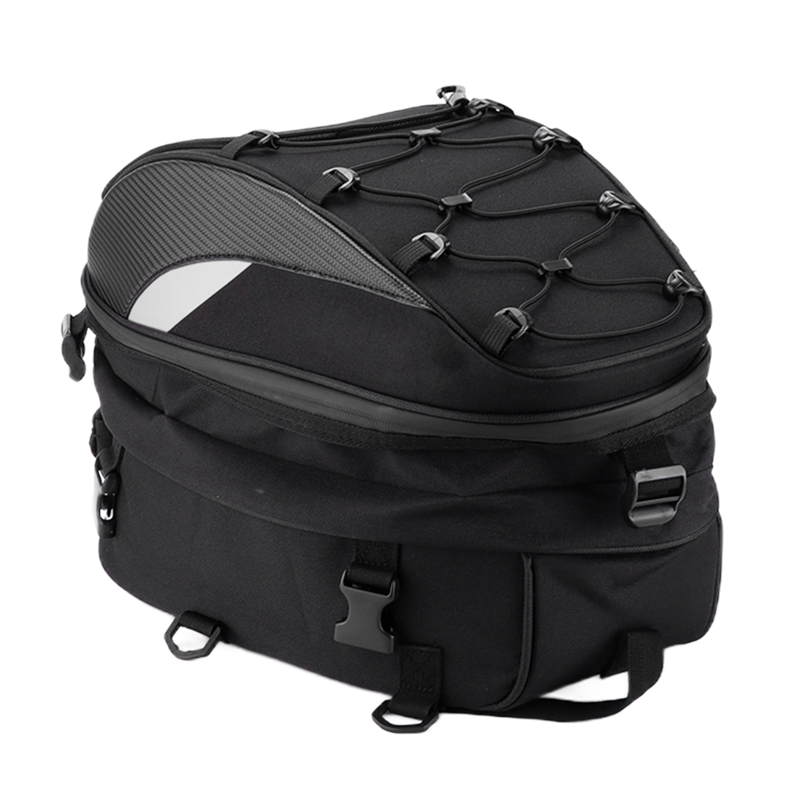 Wasserdichte Motorrad-hecktasche, Tankrucksack Aus Hochdichtem Oxford-gewebe, Reflektierende Streifen, Universell, Weiß, Regendichtes Gepäck