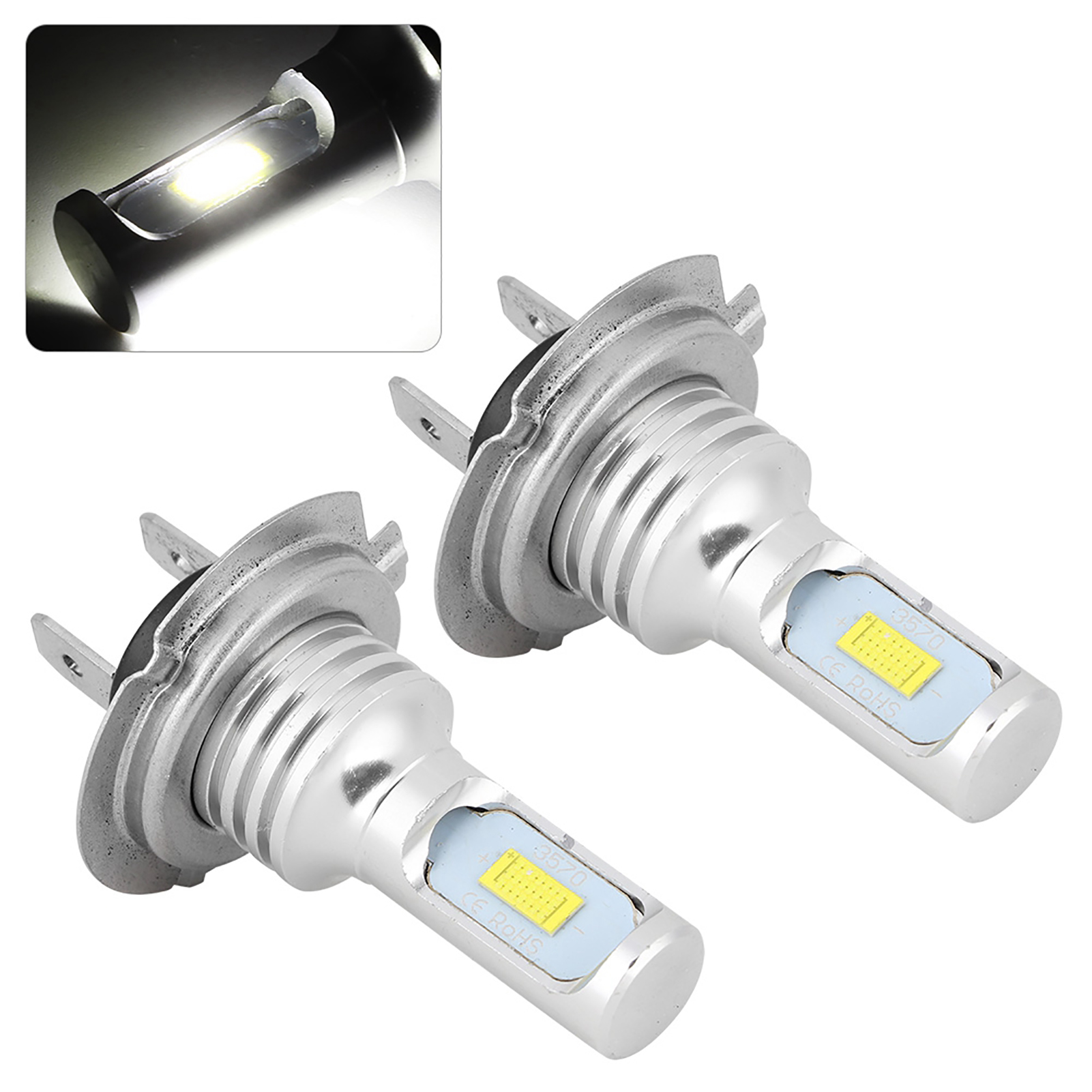 2 Stück 80w 6000k Universal H7 Led-auto-nebelscheinwerfer Weiß 12v