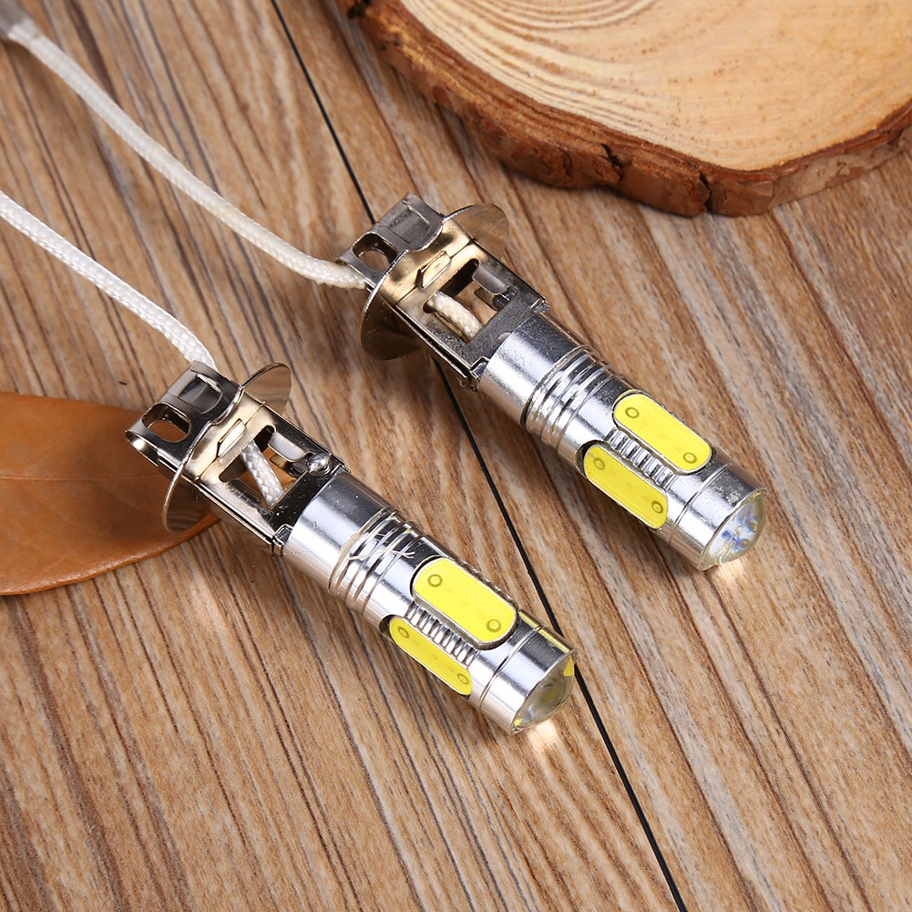 2x H3 Cob Led Superhelles Weißes Tagfahrlicht, Nebelscheinwerfer, Bremslicht, Blinker, Drl-autoscheinwerfer