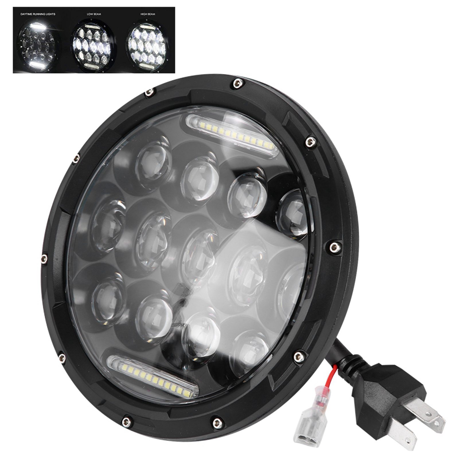 300-w-led-scheinwerfer (7 Zoll, 6000 K) Für Jeep Wrangler, Superheller Weißer Scheinwerfer, 1-teiliges Set, Geländetauglich
