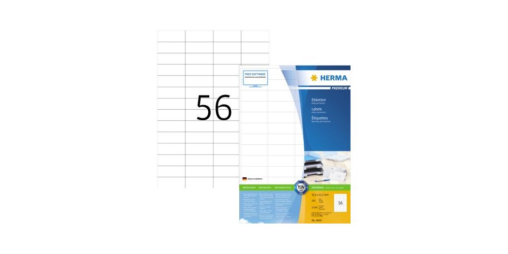 Herma Prem. Etiketten 52,5x21,2 200 Bl. Din A4 11.200 Stück 4609