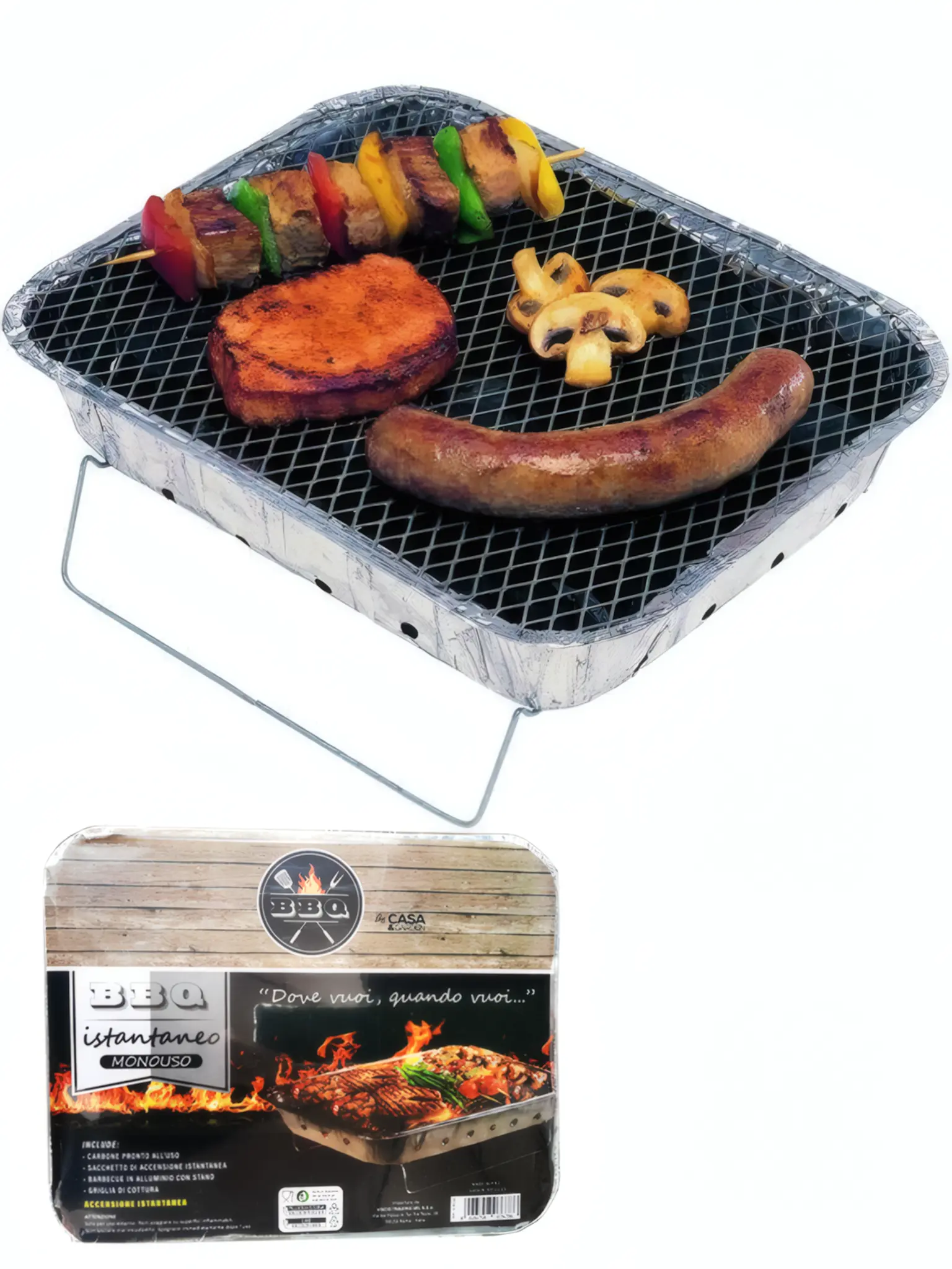 Einweg-barbecue Mit Sofortigem Kohleanzünder 31x21x5 Cm