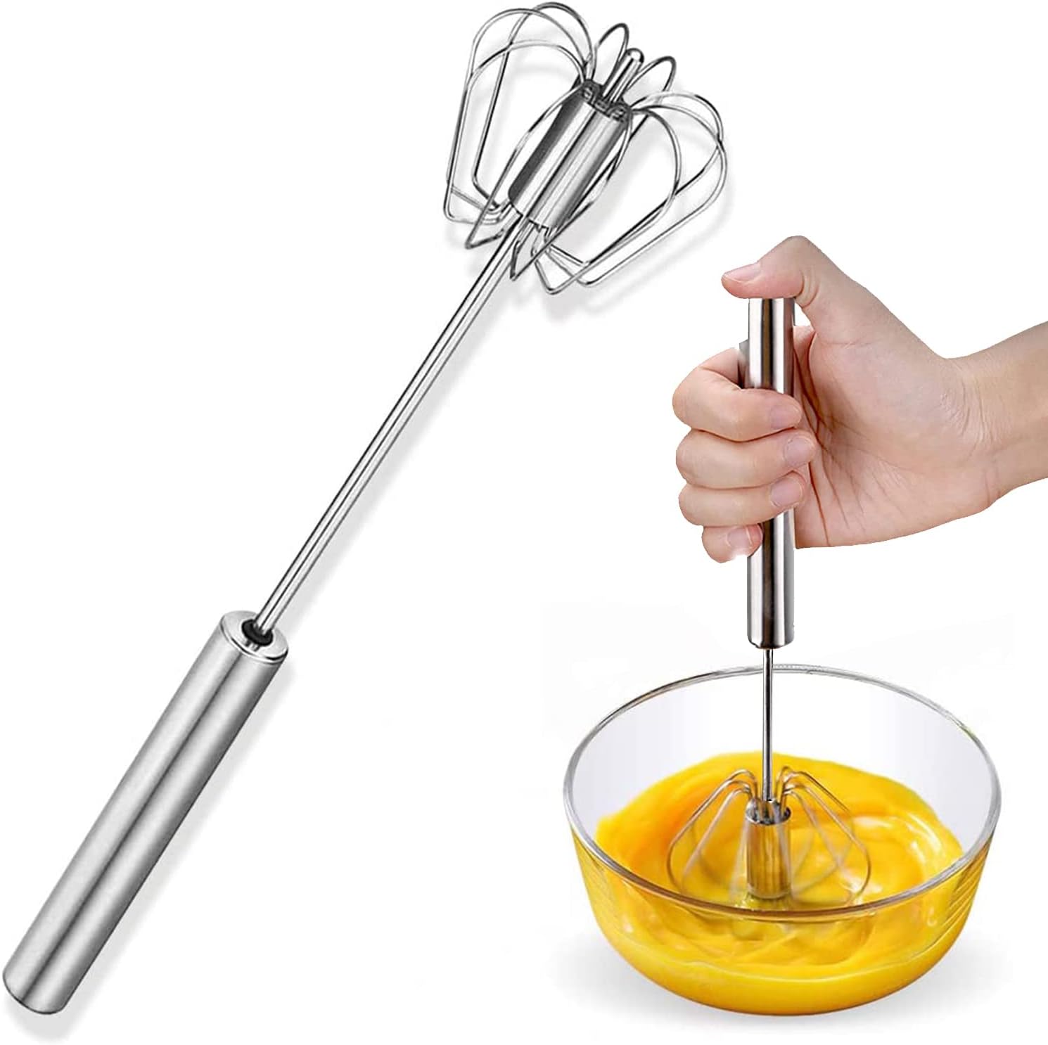 29 Cm Einfacher Automatischer Schneebesen – Halbautomatischer Ballon-handmixer Zum Mischen, Schlagen, Aufschäumen Und Rühren