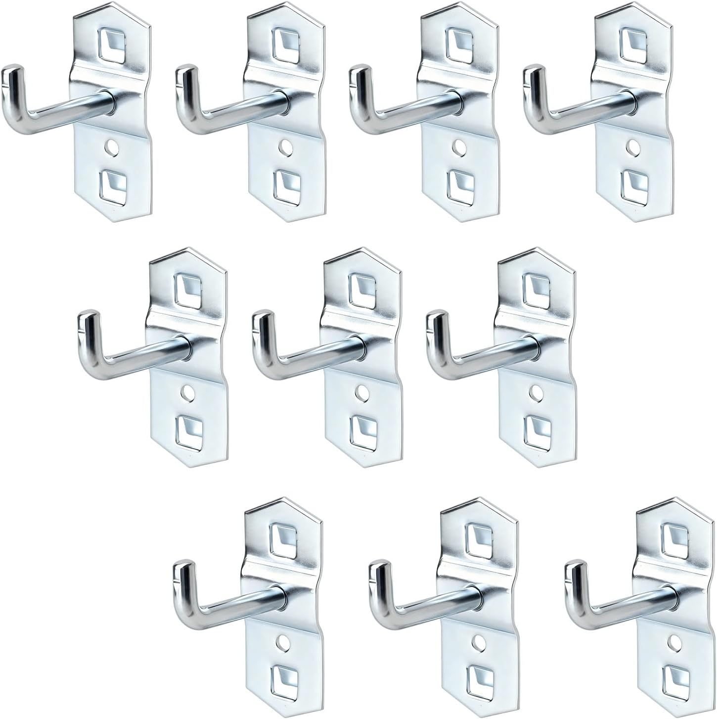 10 Lochwandhaken Für Supermarktregale, Werkzeughalter Aus Metall, Wand-werkzeugorganizer Aus Quadratischem Lochblech, Ideal Für Garagenregale, Werkstätten Und Verkaufsflächen, 50 Mm