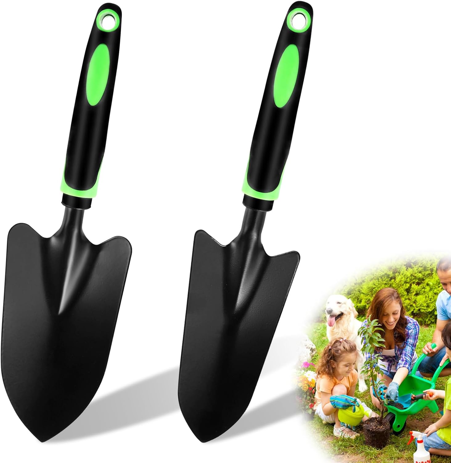 Set Aus 2 Kleinen Gartenschaufeln Aus Kohlenstoffstahl – Mini-strandschaufel – Blumenschaufel – Handschaufel – Zum Pflanzen, Jäten Und Umpflanzen