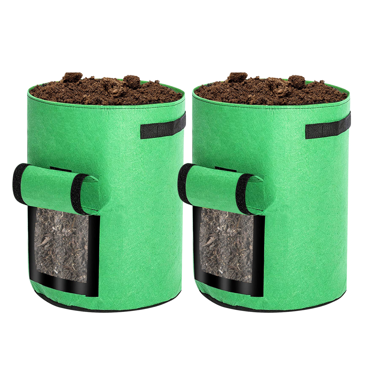 Jiubiaz 20er Set Pflanzsäcke 38 L Aus Vlies Mit Sichtfenster & Griffen, Kartoffel-pflanztaschen Für Gemüse, Balkon & Garten