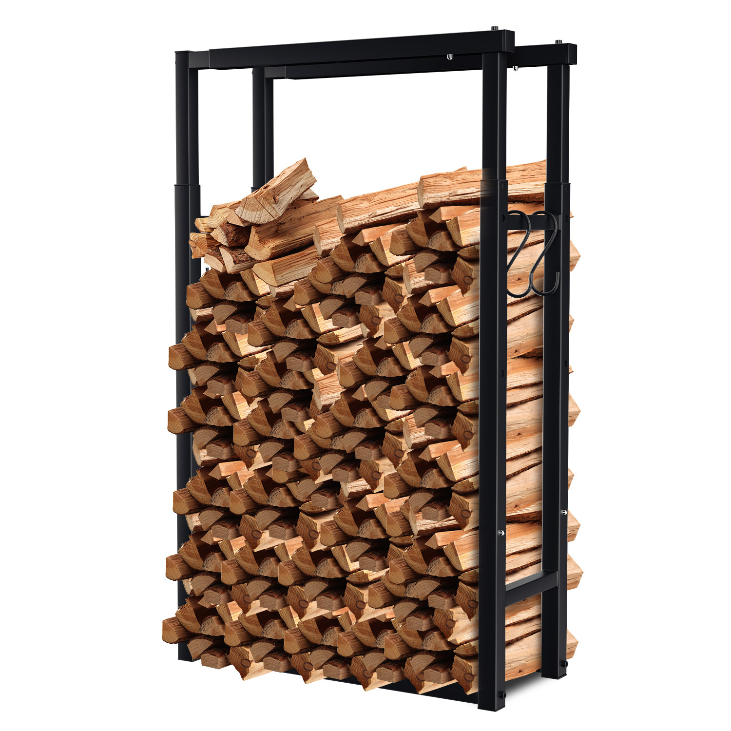 Jiubiaz Kaminholzregal 60-100cm Metall Brennholzlager Brennholzregal Wohnzimmer Brennholzständer