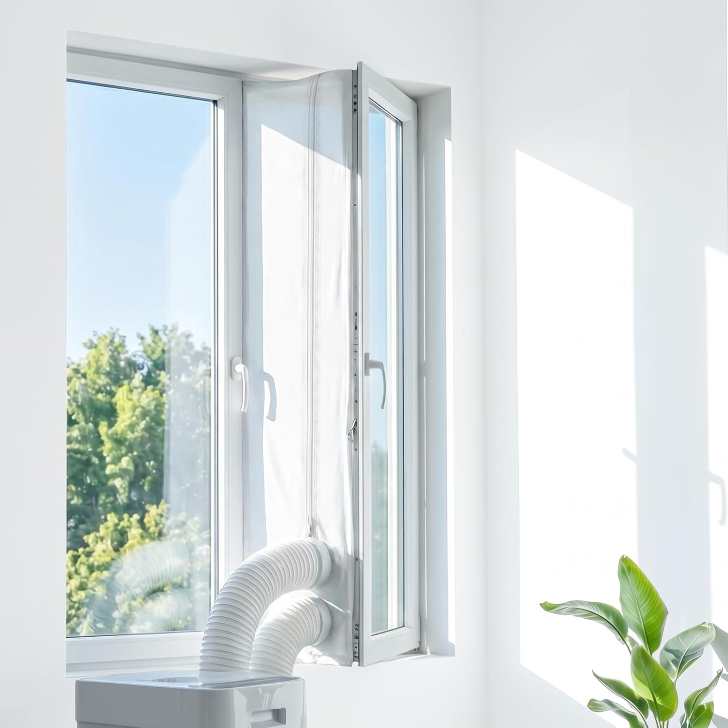 560 Cm Fensterdichtungsset Für Mobile Klimageräte Und Wäschetrockner, Klimaanlagen-fensterdichtungsgewebe, Universell, Einfache Installation, Kein Bohren Erforderlich, Energiesparend 560 Cm Klimaanla