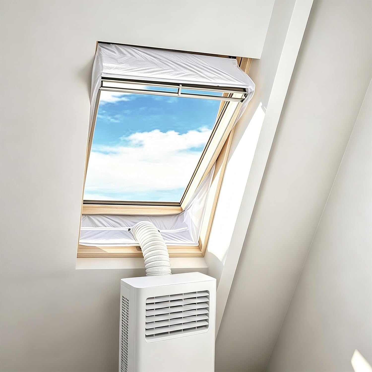 Dichtungssatz Für Tragbare Klimaanlagen - Selbstklebend - 2x190 Cm Für Dreh-kipp-fenster Und Dachfenster, Geeignet Für Einen Fensterumfang Bis Zu 380 Cm.