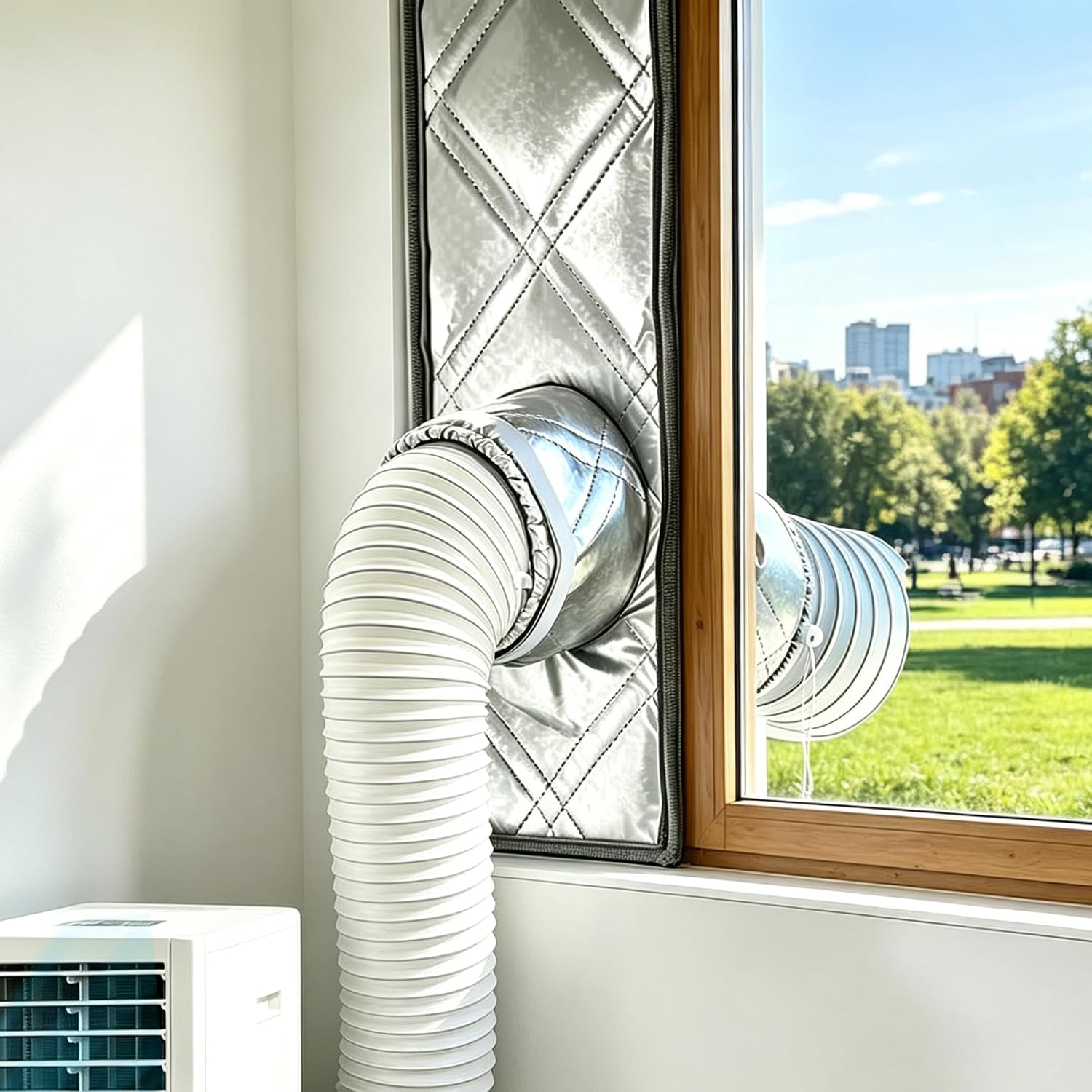 180 Cm Schiebetürdichtung Für Mobile Klimaanlagen Heißluftstopper, 3-lagig, Aluminium, Baumwolle, Oxford-gewebe, Für Horizontale Und Vertikale Schiebefenster, Verbesserte Manschette